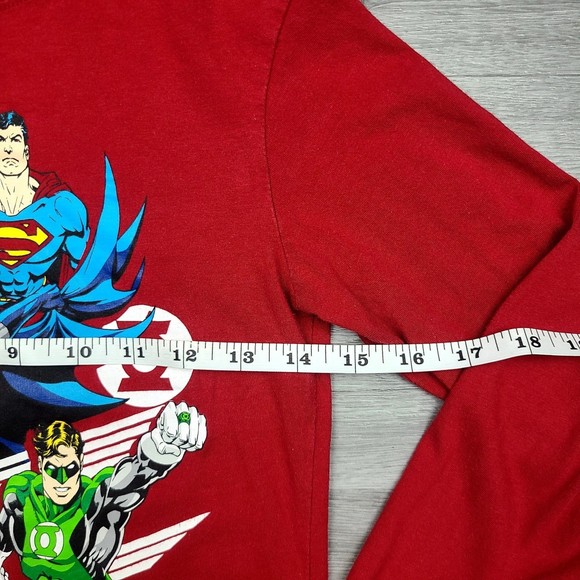 Justice League Crime Fighters Red Long-Sleeve | Superman Batman Green Lantern - Picture 4 of 10